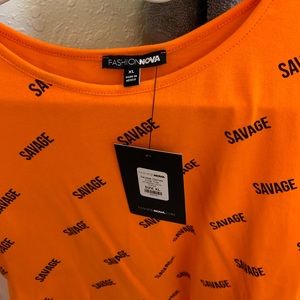 Orange Savage Crop Top